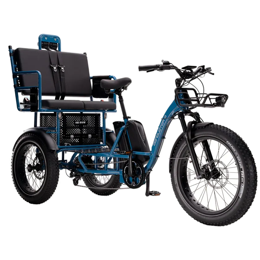 Sixthreezero Electric Rickshaw (Blue) - Tricycle for two adults (seating in the back), or one adult and two kids
